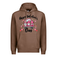 Chestnut happy valentine's day gnome truck Premium Hoodie - MaliasSmallBusiness