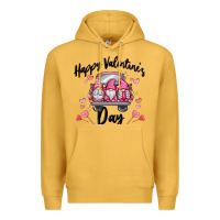 Mustard happy valentine's day gnome truck Premium Hoodie - MaliasSmallBusiness