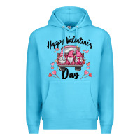 Ocean Blue happy valentine's day gnome truck Premium Hoodie - MaliasSmallBusiness