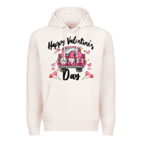 Pale Pink happy valentine's day gnome truck Premium Hoodie - MaliasSmallBusiness