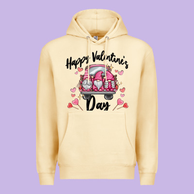Happy Valentine's Day Gnome Truck Premium Hoodie Designed By Maliassmallbusiness