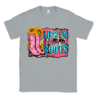 Heather Grey life is better in boots Classic Tee - Zillion Design Studio