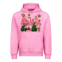 Fuchsia Pink christmas flamingos Urban Hoodie - MaliasSmallBusiness