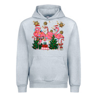 Heather Grey christmas flamingos Urban Hoodie - MaliasSmallBusiness