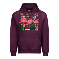 Mauve Wine christmas flamingos Urban Hoodie - MaliasSmallBusiness