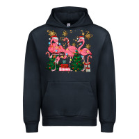Navy christmas flamingos Urban Hoodie - MaliasSmallBusiness