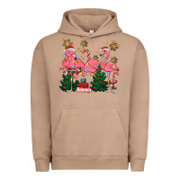 Pigment Burro christmas flamingos Urban Hoodie - MaliasSmallBusiness