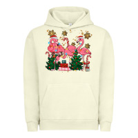 Pigment Pistachio christmas flamingos Urban Hoodie - MaliasSmallBusiness