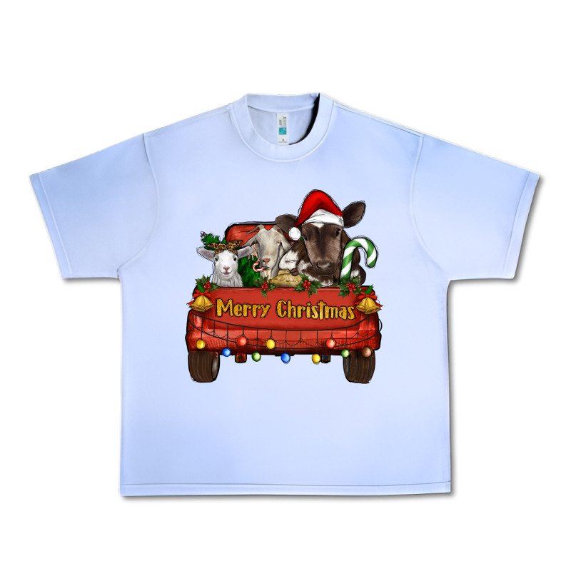 Merry Christmas Truck Farm Animals Urban Heavy Tee by RanaPortraitStore | Teevron