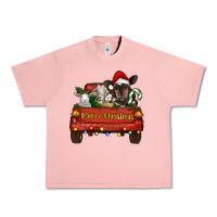 Salmon Merry Christmas Truck Farm Animals Urban Heavy Tee - RanaPortraitStore