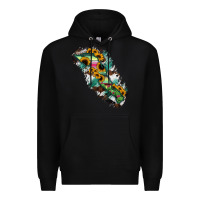 Black Baja California Sur State Of Mexico Map Premium Hoodie - RanaPortraitStore