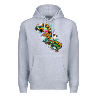 Heather Grey Baja California Sur State Of Mexico Map Premium Hoodie - RanaPortraitStore