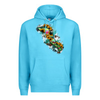 Ocean Blue Baja California Sur State Of Mexico Map Premium Hoodie - RanaPortraitStore