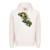 Pale Pink Baja California Sur State Of Mexico Map Premium Hoodie - RanaPortraitStore