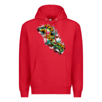 Red Baja California Sur State Of Mexico Map Premium Hoodie - RanaPortraitStore