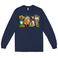Navy horses coffee cups Long Sleeve Tee - Zillion Design Studio