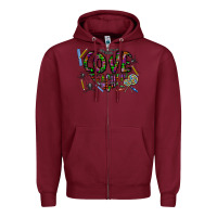 Burgundy i love teaching Zipper Hoodie - CowhideDigitalArt
