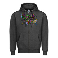 Charcoal Heather i love teaching Zipper Hoodie - CowhideDigitalArt