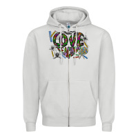 Dove Grey i love teaching Zipper Hoodie - CowhideDigitalArt