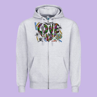 I Love Teaching Zipper Hoodie Designed By Cowhidedigitalart