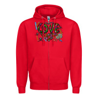 Red i love teaching Zipper Hoodie - CowhideDigitalArt