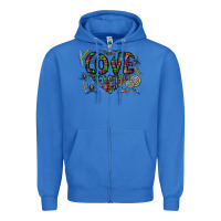 True Royal i love teaching Zipper Hoodie - CowhideDigitalArt