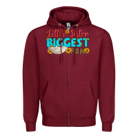 Little Sister Biggest Fan Zipper Hoodie | Teevron