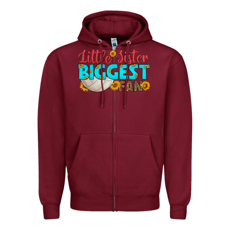 Little Sister Biggest Fan Zipper Hoodie by HRA Design Shop | Teevron