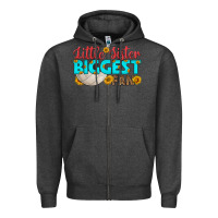 Charcoal Heather little sister biggest fan Zipper Hoodie - HRA Design Shop