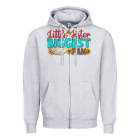 Heather Grey little sister biggest fan Zipper Hoodie - HRA Design Shop