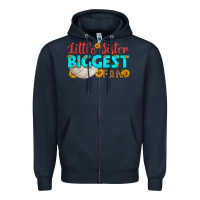 Navy little sister biggest fan Zipper Hoodie - HRA Design Shop