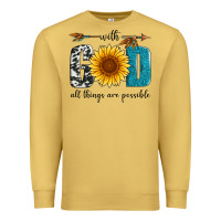 Antique Gold with god all things are possible Premium Sweatshirt - Artiststas