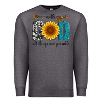 Charcoal Heather with god all things are possible Premium Sweatshirt - Artiststas