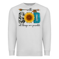 Dove Grey with god all things are possible Premium Sweatshirt - Artiststas