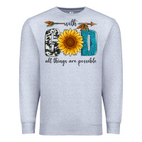 Heather Grey with god all things are possible Premium Sweatshirt - Artiststas