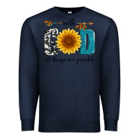 Navy with god all things are possible Premium Sweatshirt - Artiststas