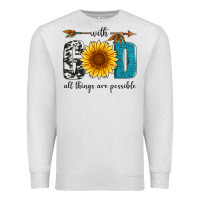 Oatmeal Heather with god all things are possible Premium Sweatshirt - Artiststas