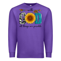 Purple with god all things are possible Premium Sweatshirt - Artiststas