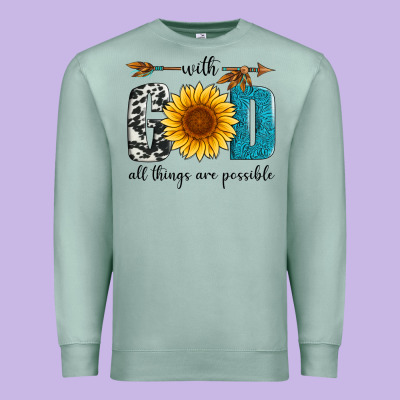 With God All Things Are Possible Premium Sweatshirt Designed By Artiststas