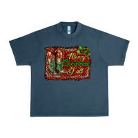 Midnight Navy Merry Christmas Y'all Boots Urban Heavy Tee - RanaPortraitStore