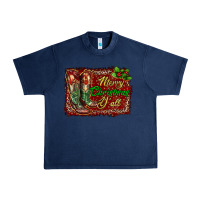 Navy Merry Christmas Y'all Boots Urban Heavy Tee - RanaPortraitStore