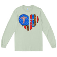 Matcha 4th of july nurse heart flag Long Sleeve Tee - texasbilliewilder