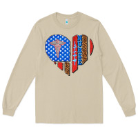 Mushroom 4th of july nurse heart flag Long Sleeve Tee - texasbilliewilder