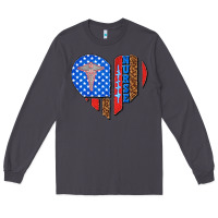 Smoke 4th of july nurse heart flag Long Sleeve Tee - texasbilliewilder