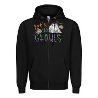 Black let's go ghouls Zipper Hoodie - CowhideDigitalArt