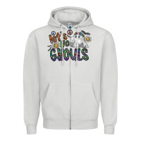 Dove Grey let's go ghouls Zipper Hoodie - CowhideDigitalArt