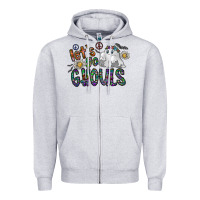 Heather Grey let's go ghouls Zipper Hoodie - CowhideDigitalArt