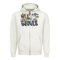Oatmeal Heather let's go ghouls Zipper Hoodie - CowhideDigitalArt