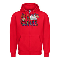 Red let's go ghouls Zipper Hoodie - CowhideDigitalArt
