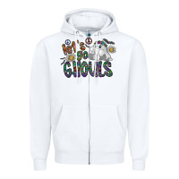White let's go ghouls Zipper Hoodie - CowhideDigitalArt